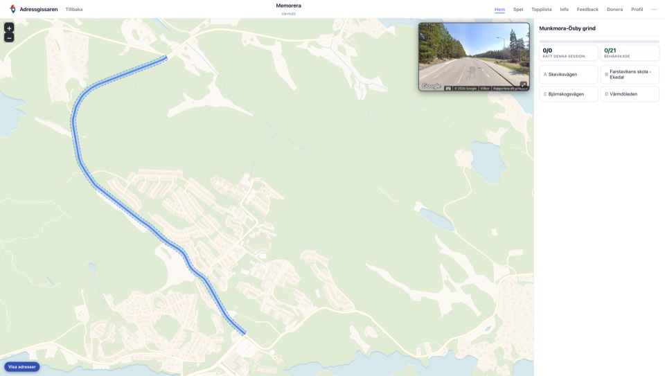 Blindkarta: samma karta utan adressnamn