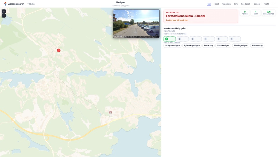 Navigera: ordna gator i rätt ordning till en destination